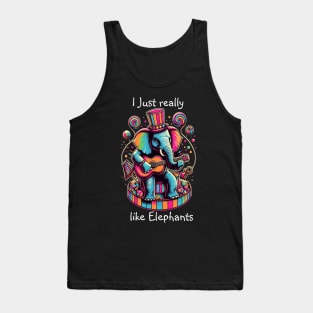 Harmonious Elephant: Guitar Jam Session Tank Top